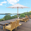 Outsunny ⌀9' X 8' H Patio Umbrella, Market Umbrella W/Hardwood Frame White