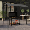 Outsunny 7' X 5' Bbq Grill Gazebo Tent With Steel Frame Hooks Charcoal Grey|Outsunny 7' X 5' Bbq Grill Gazebo Tent Avec Cadre En Acier Crochets Gris
