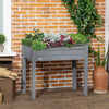 Outsunny 34"x18"x30" Elevated Planter Box With Legs Wooden Patio Raised Garden Bed Outdoor Flower St|Outsunny Jardiniere Surelevee Avec Pieds, 34" X 18" X 30", Jardiniere Surelevee En Bois, Auto-draina