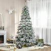 Homcom 7ft Artificial Snow Flocked Christmas Tree With 1083 Branch Tips|Homcom Arbre De Noel Floque De Neige Artificielle De 7 Pieds Avec 1083 Pointes De Branche
