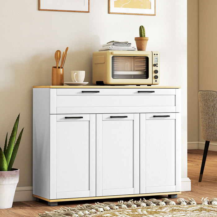 HOMCOM Sideboard Buffet Cabinet with Drawer and Adjustable Shelves, White