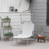 Outsunny Outdoor Lounge Chair, Adjustable Folding Chaise Lounge, Light Grey