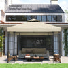 10' X 10' Double Tier Gazebo Replacement Canopy Cover, Upf30+, Cream White