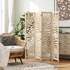 Homcom 4 Panel Room Divider, Detachable Privacy Screens, Natural Wood|Homcom Separateur De Piece A 4 Panneaux, Ecran De Confidentialite Portable