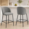 HOMCOM 27" Counter Height Modern Bar Stools Set of 2 with Back, Dark Grey