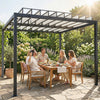 Outsunny 9.5x10 ft Louvered Pergola with PC Roof, Aluminium Pergola Gazebo