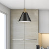 Dainolite Sonus 1 Light Pendant Matte Black Aged Brass Accent Lamp|Luminaire suspendu Sonus de Dainolite avec fini noir mat, touches laiton vieilli et 1 ampoule
