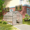 Outsunny 12' X 6' Aluminum Greenhouse Polycarbonate Walk-in Garden Greenhouse Kit With Adjustable Ro|Outsunny 12' X 6' Outsunny Kit De Serre De Jardin En Polycarbonate Avec Event De Toit Reglable, Gout