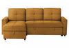 Sleeper Sofa, 90" Length, Convertible Sofa Bed, Storage Chaise, Orange Fabric Sleeper Sofa | Canape Lit, 90" Longueur, Canape-Lit Convertible, Chaise De Rangement, Tissu Orange