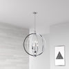 Dainolite Karland 6 Light Chandelier 24" Dia Crystal Studded Banding Polished Chrome Finish Lamp|Lustre Karland de Dainolite de 24 po de diamètre avec bande cloutée de cristaux, fini chromé poli et 6 ampoules