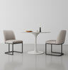 Serena Modern Metal Vegan Leather Dining Chair in Light Gray - Set of 2 | Chaise de salle a manger moderne Serena en metal et cuir vegetalien gris clair - Lot de 2