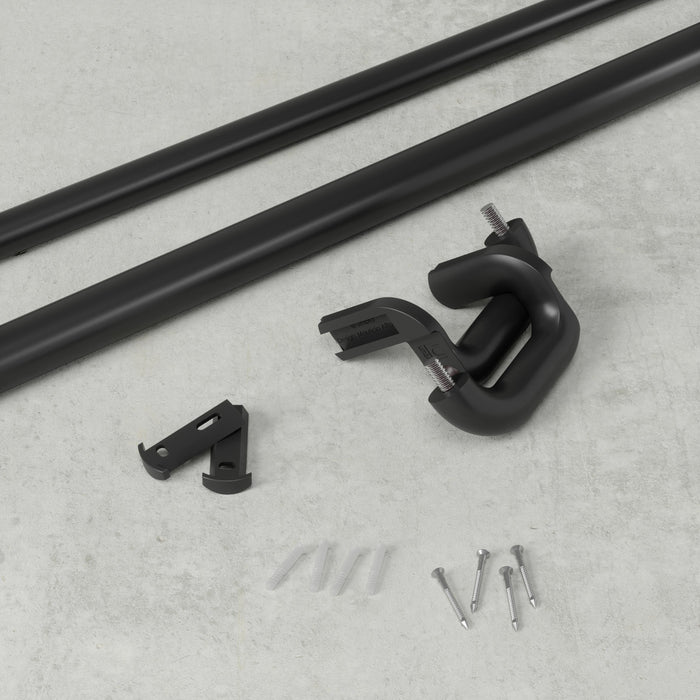 Umbra Twilight Matte Black Expandable Blackout 3/4\" Curtain Rod - 30\"-84\" 
