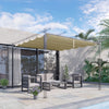 Outsunny Retractable Replacement Pergola Canopy For 10' X 10' Pergola, Pergola Cover Replacement, Be|Outsunny Toile De Pergola Retractable De Remplacement Pour Pergola 9.8' X 9.8', Couverture De Pergol