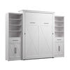 Bestar Key West Queen Murphy Bed & Closet Organizers with Doors & Drawers (119 W) - Pure White Oak|Grand lit escamotable Key West de Bestar de 119 po (L) avec organisateurs de garde-robe, portes et tiroirs - blanc chêne solide