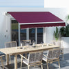 Outsunny 10' X 8' Retractable Awning With LED Lights, Uv40+, Wine Red|Outsunny Auvent Retractable 10' X 8' Avec Lumieres LED, Uv40+, Rouge Vin