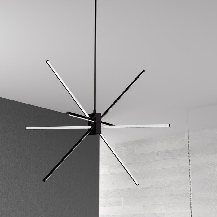 Dainolite Summit LED Chandelier 46w Matte Black White Acrylic Diffuser Lamp