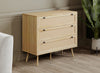 Storage Chest With 3 Drawers – Natural Brown Wood Look | Commode verticale de rangement avec 3 tiroirs - apparence de bois brun naturel