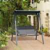 Outsunny 2-Seat Patio Swing Chair with Adjustable Canopy and Steel Frame