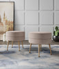 Bailey Mid-Century Modern Upholstered Accent Ottoman in Wheat - Set of 2 | Lot de 2 poufs d’appoint Bailey style milieu du siecle moderne, tissu ble