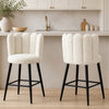 HOMCOM Bar Stools Set of 2, Counter Height Barstools with Back, Cream
