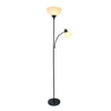 Ardelo Floor Lamp w/ Gooseneck Reading Light, Onyx, 71.5"H | Ardelo Lampadaire avec lampe de lecture a col de cygne, Onyx, 71,5 po H