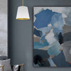 Dainolite Oversized Drum 1 Light Pendant tapered Drum Small White/Gold Shade Lamp|Petit luminaire suspendu de Dainolite avec très grand abat-jour cylindrique effilé blanc et doré, et 1 ampoule