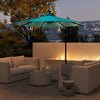 Outsunny 10ft Outdoor Cantilever Umbrella With Solar Lights Turquoise