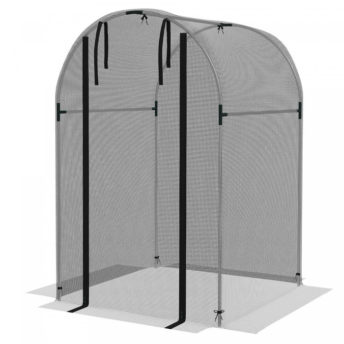 Outsunny 4' X 4' Plant Protection Tent Crop Cage With Door, Black