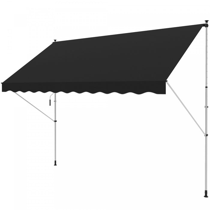 Outsunny 10x5ft Retractable Awning, Sun Shade Canopy Shelter, Black