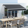Outsunny 10' X 6.5' Retractable Awning With LED Lights, Uv40+, Dark Grey|Outsunny Auvent Retractable 10' X 6.5' Avec Lumieres LED, Uv40+, Gris