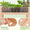 Costway Raised Wooden Garden Bed 31" Elevated Planter Box Plant Terrarium With Drain Holes