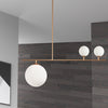 Dainolite Orion 3 Light Pendant Gold Finish White Glass Lamp|Luminaire suspendu Orion de Dainolite en verre blanc, avec fini doré et 3 ampoules