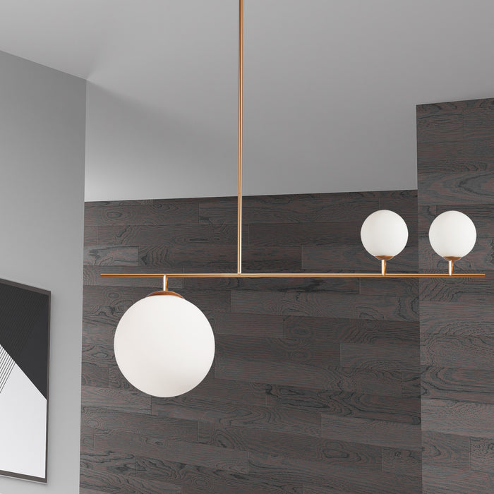 Dainolite Orion 3 Light Pendant Gold Finish White Glass Lamp
