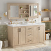 Frederick 59 Inch Modern Double Sink Bathroom Vanity with Storage Cabinet, Brown | Meuble de salle de bain moderne Frederick 59 pouces avec double lavabo et rangement, brun