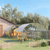 Pawhut Galvanized Large Metal Chicken Coop Cage Walk-in Enclosure Poultry Hen Run House Playpen Rabb|Pawhut Grand Poulailler En Metal Galvanise, Avec Couverture, Pour L'exterieur De L'arriere-cour (9.2