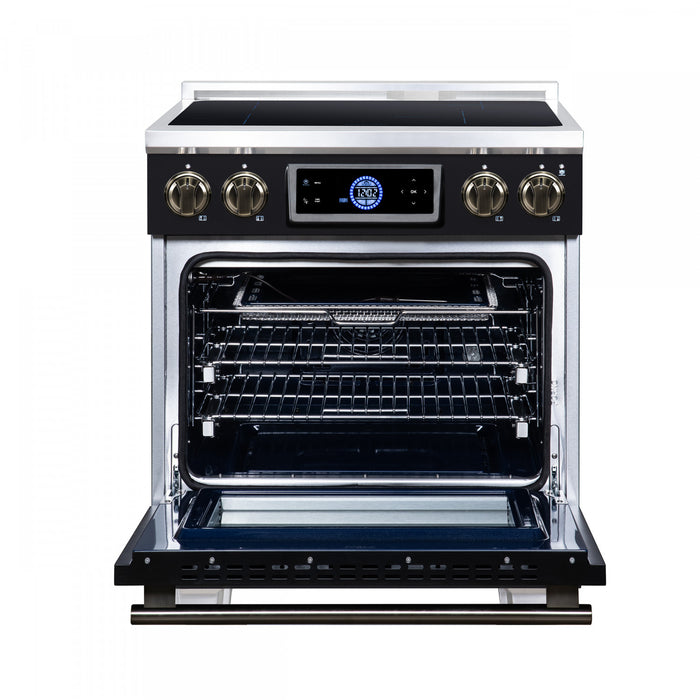 Forno Maximus 30 Inch Induction Range, Black, 4.32 cu.ft. - FFSIN0968-30BLK Electric Range