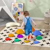Qaba Stepping Stones Kids, 11pcs Obstacle Course For Kids, Non-slip Heart-shaped Balance Stepping St|Qaba 11 Pcs Tremplins, Parcours D'obstacles Pour Enfants, Pierres De Gue D'equilibre Antiderapantes
