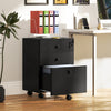 HOMCOM 3-Drawer Filing Cabinet with Lock, Mobile File Cabinet, Black
