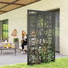 Outsunny 72" x 38" Metal Outdoor Privacy Screen, Black