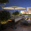 Costway 10' Solar LED Lighted Patio Market Umbrella Shade Tilt Adjustment Crank Beige