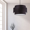 Dainolite Priya 4 Light Chandelier Small Matte Black Black/White Shade Lamp|Petit lustre Priya de Dainolite avec abat-jour noir et blanc, fini noir mat et 4 ampoules