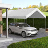 Outsunny 10 x 20 Carport Canopy Replacement Cover with Bungee Cords, White