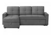 Sleeper Sofa, 90" Length, Convertible Sofa Bed, Storage Chaise, Dark Grey Fabric Sleeper Sofa | Canape-Lit Convertible, Chaise De Rangement, 90" Longueur, Tissu Gris Fonce