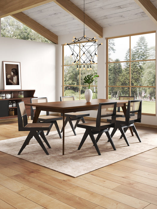 Hamlet Industry Chic Wood Dining Chair in Black and Natural - Set of 4