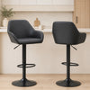HOMCOM Adjustable Bar Stools Set of 2, Swivel Barstool W/ Footrest Black