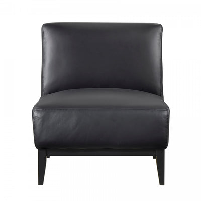 Murdock Accent Chair Black Leather | Fauteuil D'appoint Murdock En Cuir Noir