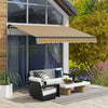 Outsunny 10' X 8' Patio Retractable Awning Sunshade Shelter, Amber|Outsunny 10' X 8' Auvent Retractable, Abri Pare-soleil, Jaune