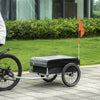 Aosom Outdoor Bike Trailer With Triple Safety, Foldable Bicycle Cargo Trailer, Luggage Wagon With Wh|Aosom Remorque De Velo Pliable Avec Triple Securite, Noire Et Grise