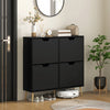 HOMCOM Shoe Cabinet with 4 Flip Drawers and Adjustable Shelves, Black
