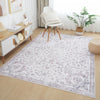 Aqua Primavera Washable Non-slip Low Pile Area Rug 5'x7' | Aqua Primavera Tapis Lavable Et Antiderapant A Poils Ras 5'x7'